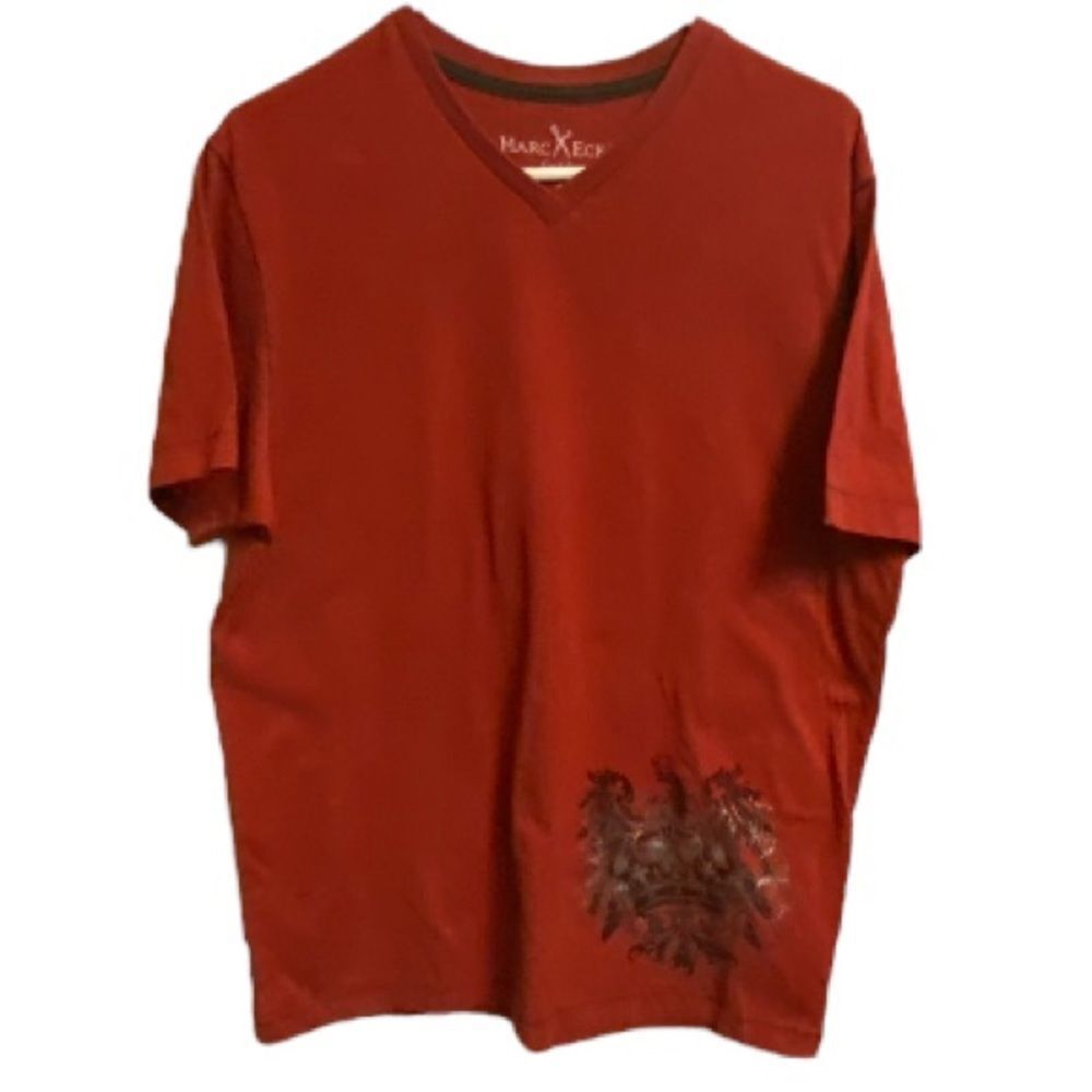 Marc Ecko Cut & Sew Womens Large V-Neck Top Crown Graphic T-shirt Goth Classic